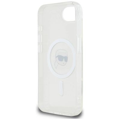 7. Karl Lagerfeld IML Metal Karl Head MagSafe Case für iPhone 16e Weiß