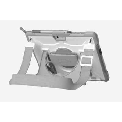 3. UAG Plasma - Schutzhülle mit Ständer, Schulter- und Handschlaufe für Microsoft Surface Go 1/2/3/4 G (OEM-Version) (weiß/grau)