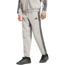 adidas Essentials 3-Streifen Fleecehose für Herren, schmal zulaufende Bündchen, grau, KY4127