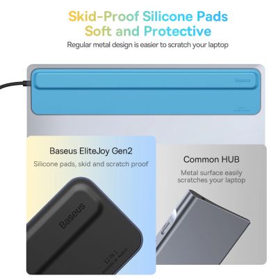13. Baseus EliteJoy Gen2 Universal 12-in-1 USB HUB mit 25cm USB-C Kabel, Notebookständer, USB-A / USB-C / DP / HDMI / SD / TF / RJ45 / 3,5mm Klinke / PD 100W Grau (WKSX030213)