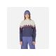 ROSSIGNOL W PATTERNED TN SWEATER blauer Damenpullover