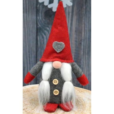 2. Dekorativer Gartenzwerg mit Herz, 20 cm, Mädchen