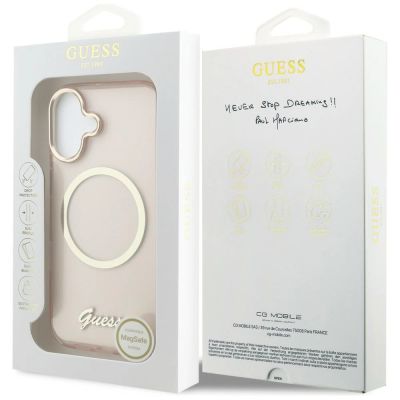 8. Guess IML Script Metal MagSafe Hülle für iPhone 17 - Pink
