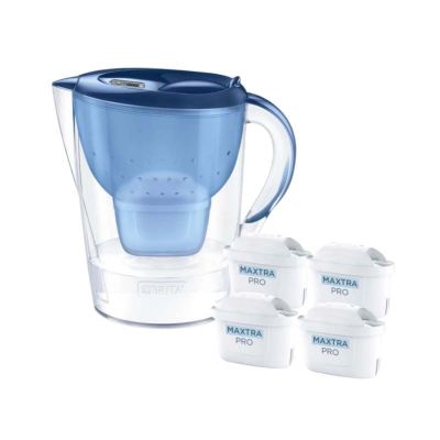 Brita Marella Filterkanne + 4 MaxtraProPP-Kartuschen (2,4 l; blau)