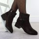 5. Damen-Ankle-Boots aus Leder mit Zierabsatz, braun, D&A S.Barski Premium Collection CR52-651