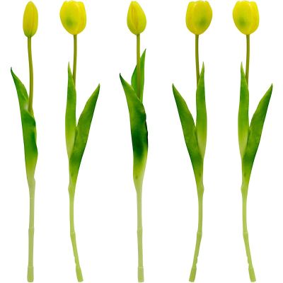 11. Strauß aus 5 gelben Tulpen, 39 cm, wie eine lebende Frühlingsdekoration