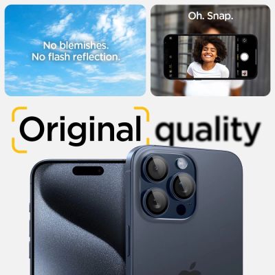 8. Spigen Optik.tR EZ Fit Kameraschutz für iPhone 14 Pro / Pro Max / 15 Pro / Pro Max - Titanblau 2 Stk.