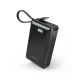 Powerbank SBS 20000 mAh 20W mit integriertem USB-C-Kabel und Digitalanzeige - schwarz