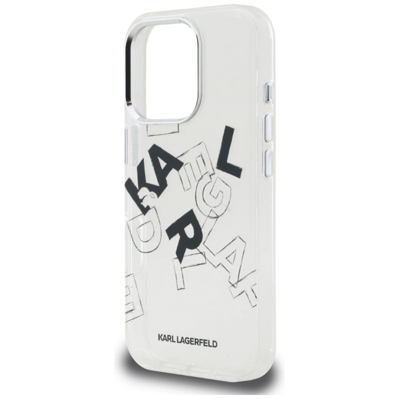 6. Karl Lagerfeld IML Sketched Graphic Case für iPhone 16 Pro – Transparent