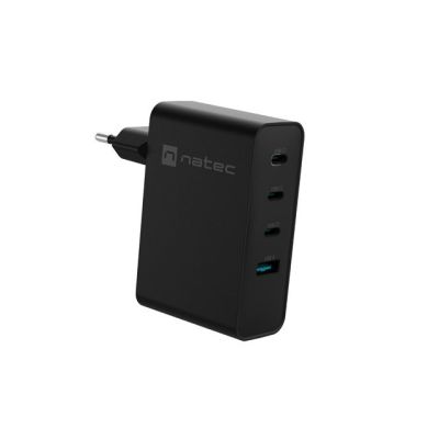 3. NATEC RIBERA GAN Wandladegerät 3x USB-C 1x USB-A 100W Schwarz