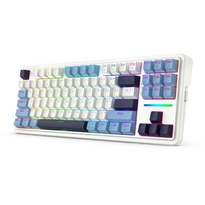 REDRAGON K728WBB-RGB-PRO Antonium Pro Tastatur USB + RF Wireless + Bluetooth Weiß, Blau