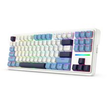REDRAGON K728WBB-RGB-PRO Antonium Pro Tastatur USB + RF Wireless + Bluetooth Weiß, Blau