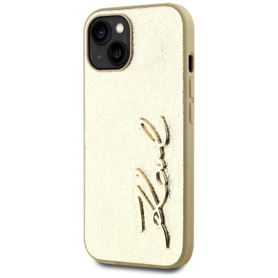 2. Karl Lagerfeld Wrinkled Metal Signature iPhone 15 Hülle - Gold