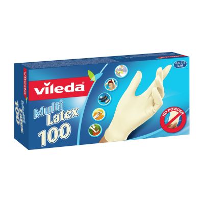 Vileda Naturlatex-Handschuhe, Größe S/M, 100 Stück