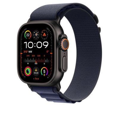 2. Apple MYPW3ZM/A Q601-09Z 49mm Navy AlpineLoop -S Armband - Schwarzes Titan-Finish