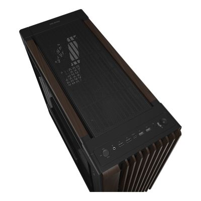 31. ASUS ProArt PA602 Wood Edition Modern Black – Midi-Tower mit Seitenwand aus gehärtetem Glas, Schwarz, Holz