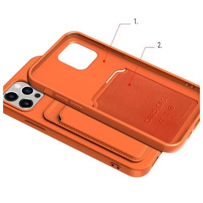 4. Kartenetui Silikon Wallet Case mit Kartenfach Dokumenten für Samsung Galaxy A73 Schwarz