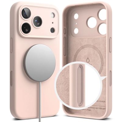 3. Ringke Silikon Magnetische MagSafe Hülle für iPhone 17 Pro - Rosa