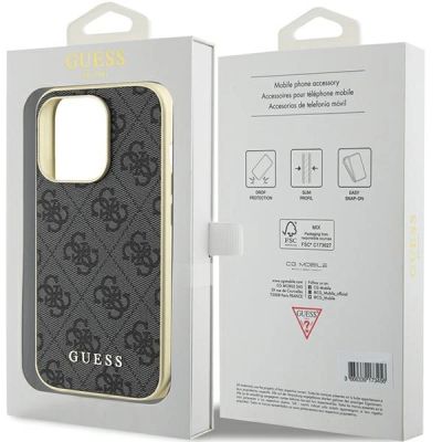 8. Guess GUHCP15LGF4GGR iPhone 15 Pro 6,1" grau/graues Hardcase 4G Charms Collection