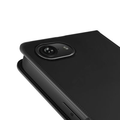 5. Puro Booklet Hülle mit Klappdeckel und Brieftasche für iPhone 16e/17e – Schwarz