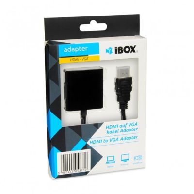 4. IBOX IAHV01 Adapter (HDMI M - D-Sub (VGA) F; 1 m; schwarz)