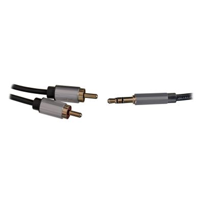 8. 3,5-mm-Klinkenstecker auf 2 Cinch-Stecker Audiokabel, 5 m, Schwarz