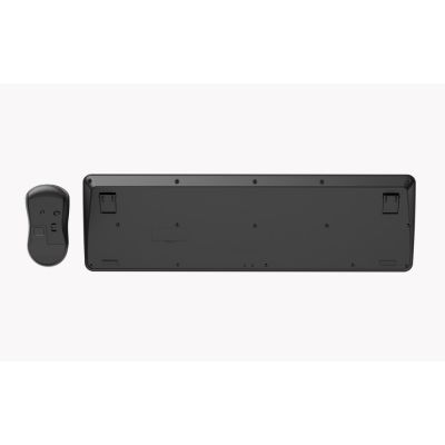 5. GEMBIRD Kabelloses Slim Pro Business-Schreibtisch-Tastatur- und Maus-Set, Schwarz, US-Layout