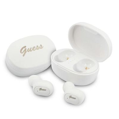 Guess Bluetooth-Kopfhörer GUTWST30WHTWS + Dockingstation – Weiß