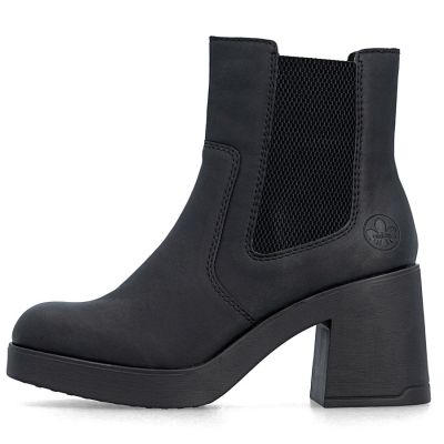 3. Damen-Chelsea-Boots mit Blockabsatz, gefüttert, schwarz, Rieker 58081-00