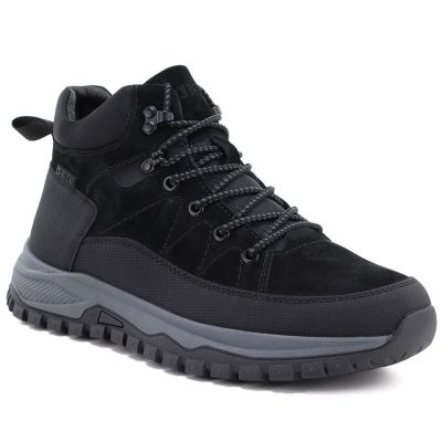 Schwarze, gefütterte Herren-Lederstiefel, Big Star UU174246