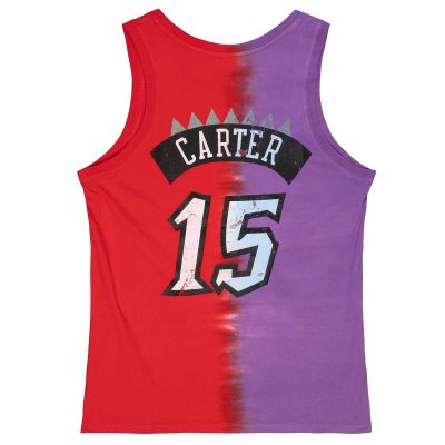 2. Mitchell & Ness NBA Toronto Raptors Vince Carter Tanktop aus Baumwolle mit Batikmuster - TTNK3206-TRAYYVCAPRRD
