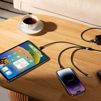 10. 3in1 USB - Micro-USB / Lightning / USB C 3,5A 1,2m Kabel Baseus StarSpeed - schwarz
