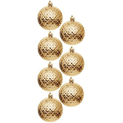49. Dekorative Kunststoffkugeln, 6 cm, Set mit 35 Stück, Gold