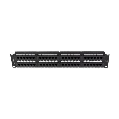 6. LANBERG Patchpanel, 48 Ports, 2 HE, Cat.6, Schwarz, PPU6-2048-B