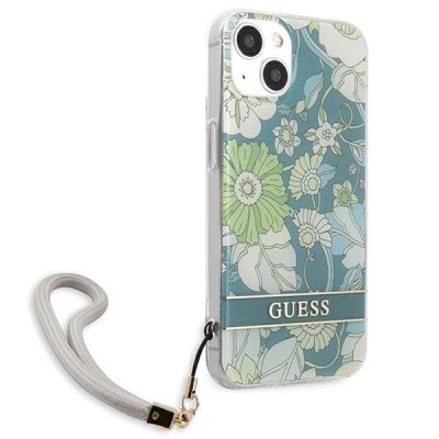 4. Guess GUHCP13SHFLSN iPhone 13 mini 5.4" grün/grüne Hardcase Flower Strap