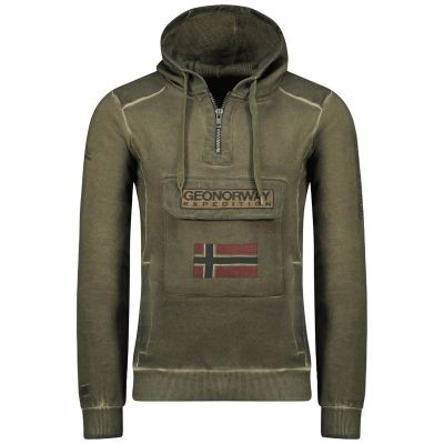 Geographical Norway Gymclass EO Tiedye Badge Sweatshirt M WU8270H-GNO-KAKI