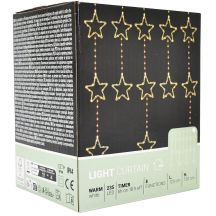Weihnachtsbaumbeleuchtung, Lichtervorhang 120x120 cm, 235 LEDs, warmweiße Sterne