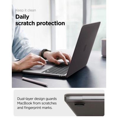 9. Spigen AirSkin Hülle für MacBook Air 13" 2023/2024/2025/2026 - Halbtransparent