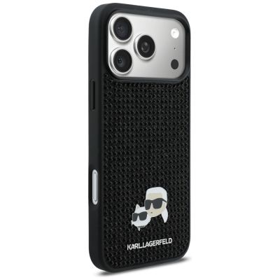 4. Karl Lagerfeld Strass-Hülle mit Karl&Choupette-Motiv für iPhone 17 Pro Max – Schwarz