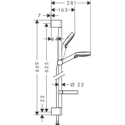 6. Hansgrohe Crometta Duschsystem Chrom, Weiß