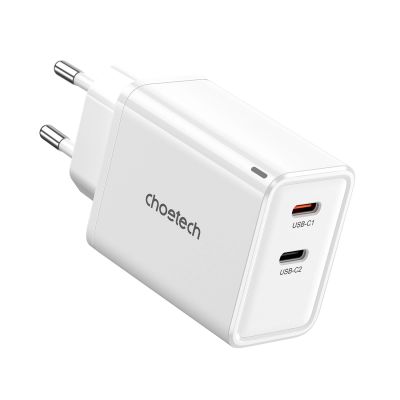2. Choetech PD6013 2x USB-C PD 65W GaN Wandladegerät – Weiß