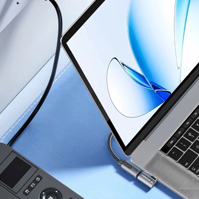 7. Wozinsky WPKB-01 USB-C - USB-C 40Gb/s 240W 8K OTG seitlich abgewinkelter Adapter - Grau