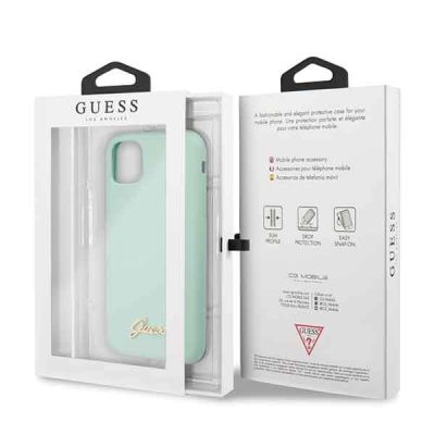 7. Guess GUHCN58LSLMGG iPhone 11 Pro grün/grün Hartschale Silikon Vintage Gold Logo