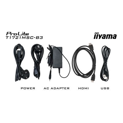 16. iiyama ProLite T1721MSC-B3 Computermonitor 43,2 cm (17") 1280 x 1024 px SXGA Touchscreen Blad Schwarz