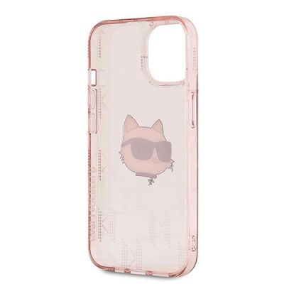 7. Karl Lagerfeld IML Choupette Head & Monogram Hülle für iPhone 14 / 15 / 13 – Rosa