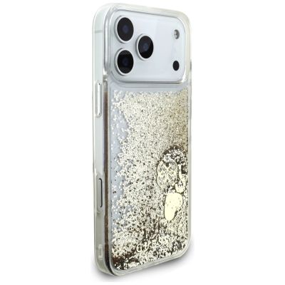 4. Guess Liq. Glitter 4 Charms Hülle für iPhone 17 Pro Max – Gold