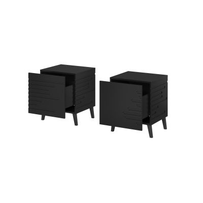 2. NOVA Nachttisch 44x40x52 schwarz matt