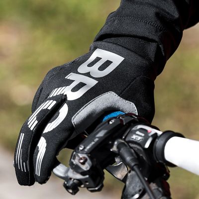 4. Rockbros Fahrradhandschuhe, isoliert, lang, Größe: XL - Schwarz und Grau