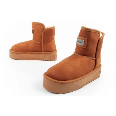 8. D.Franklin Damen Winter Schneestiefel Modische Fell gefütterte Braune Stiefeletten
