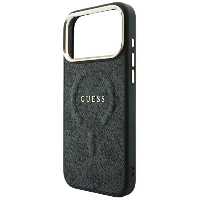 6. Guess Embossed 4G Classic MagSafe Hülle für iPhone 17 Pro Max / 18 Pro Max – Schwarz